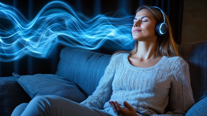 Relaxed person with headphones